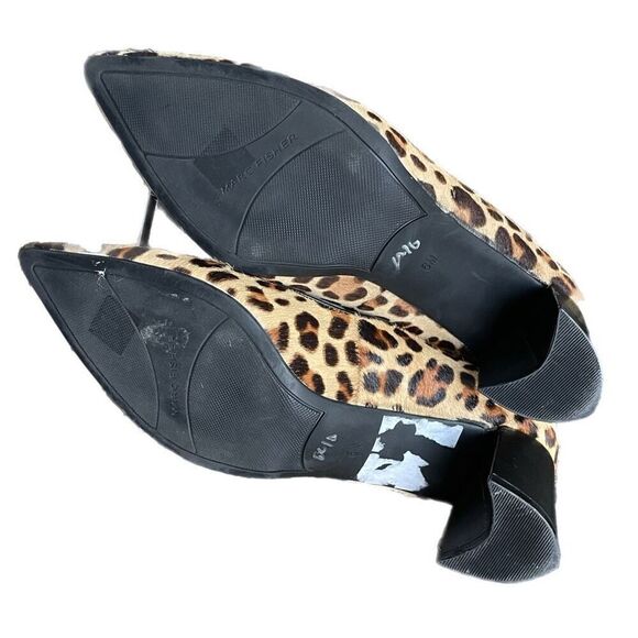 Marc Fisher Mana Leopard Print Cow Fur Heels - Picture 6 of 6